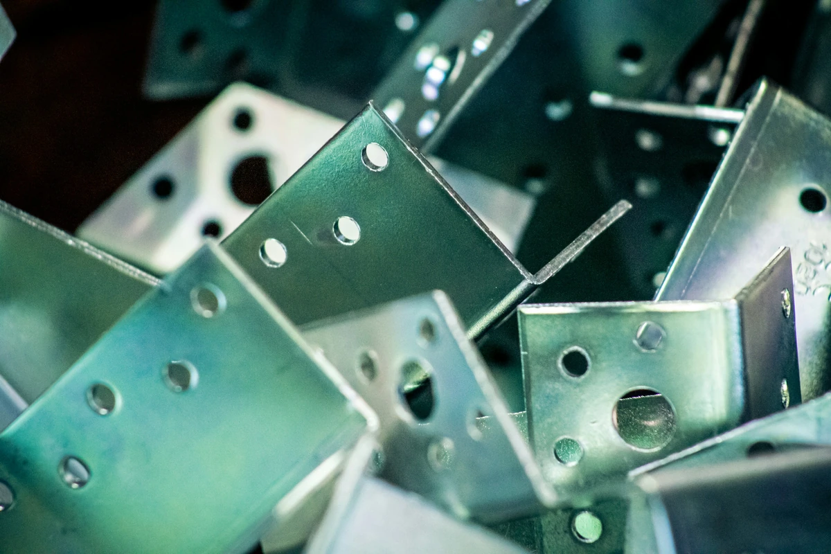 Metal brackets with mounting holes